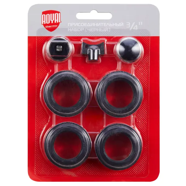 Монтажный комплект для радиатора Royal Thermo 3/4" сталь черный 7 шт.