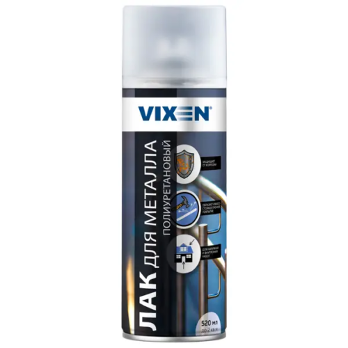 Лак аэрозольный полиуретановый Vixen для металла 276 г