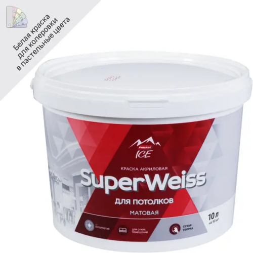 Краска для потолков Parade DIY SuperWeiss цвет белый 10 л