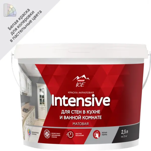 Краска для стен Parade DIY Intensive матовая цвет белый база A 2.5 л