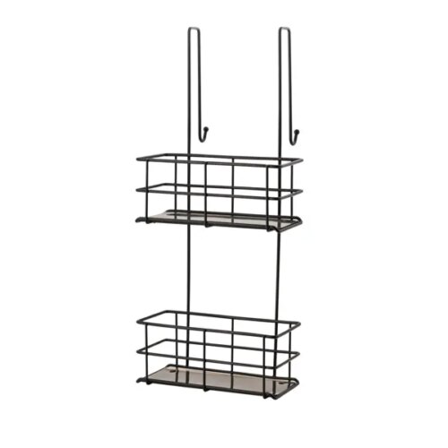 Полка для душевой кабины Swensa Caddy SWR-1006 двухъярусная металл цвет чёрный
