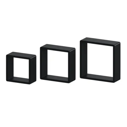 Полка настенная Spaceo 20x20 см/24x24 см/28x28 см МДФ цвет чёрный 3 шт