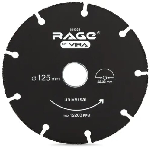 Диск отрезной универсальный тип 41 Rage 125x22.2x1 мм