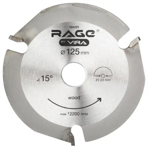 Диск отрезной по дереву Rage by Vira 3Т 125x22.2x4 мм