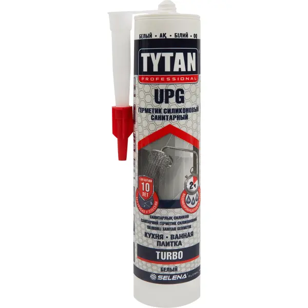 Герметик силиконовый Tytan UPG Turbo санитарный уксусный цвет белый 280 мл
