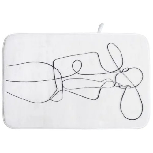 Коврик для ванной Swensa Lady 50x80 см цвет бело-черный