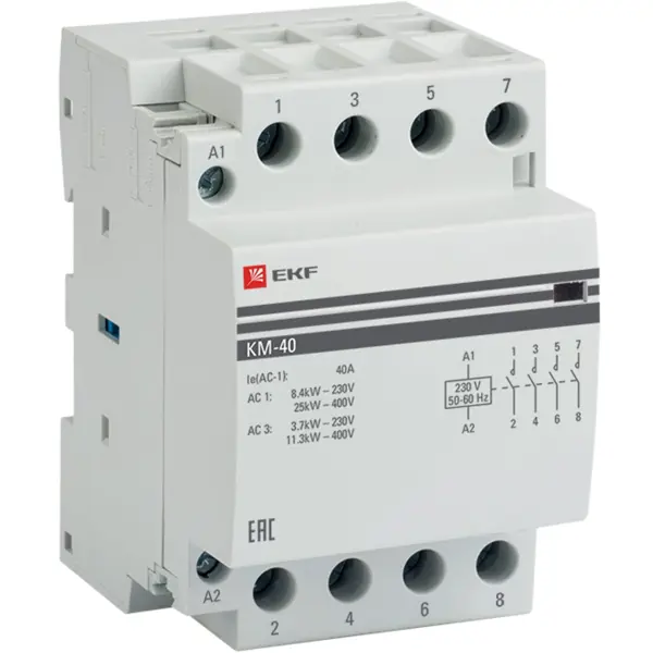 Контактор EKF КМ 4NО 40 А 230-400 В