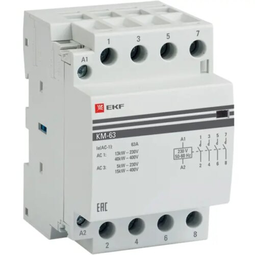 Контактор EKF КМ 4NО 63 А 230-400 В