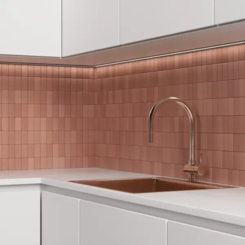Мозаика алюминиевая Artens Tara 30.6x29.6 см цвет розовое золото