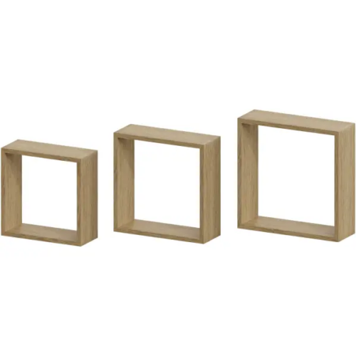 Полка настенная Spaceo 24x24 см/27x27 см/30x30 см МДФ цвет натуральный дуб 3 шт