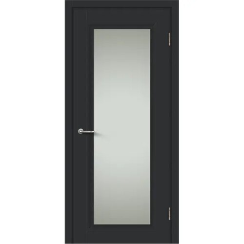 Дверь межкомнатная со стеклом Нобиле 90x200 см Hardflex цвет антрацит с замком