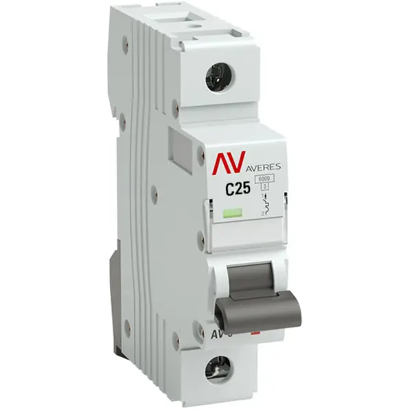 Автоматический выключатель EKF Averes AV-6 1P C25 А 6 кА mcb6-1-25C-av