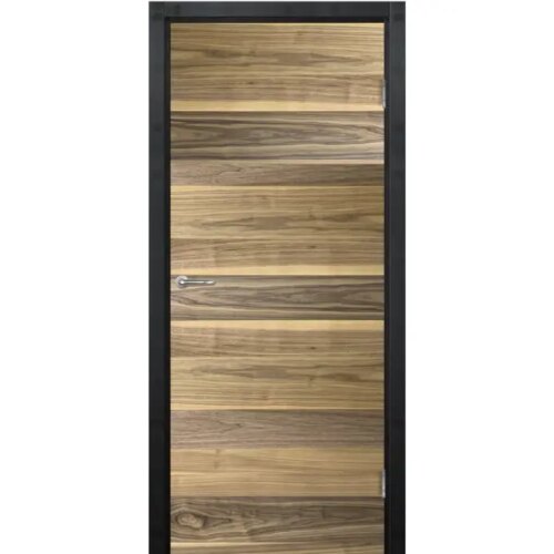Дверь межкомнатная глухая Loft 70x200 см шпон цвет американский орех с замком и петлями