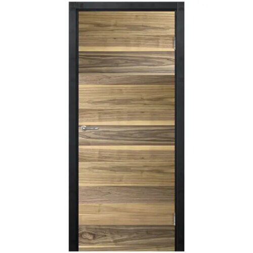 Дверь межкомнатная глухая Loft 90x200 см шпон цвет американский орех с замком и петлями