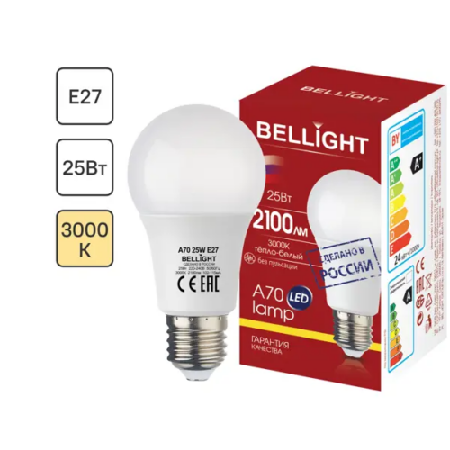Лампа светодиодная Bellight E27 220-240 В 25 Вт груша 2100 лм теплый белый цвет света