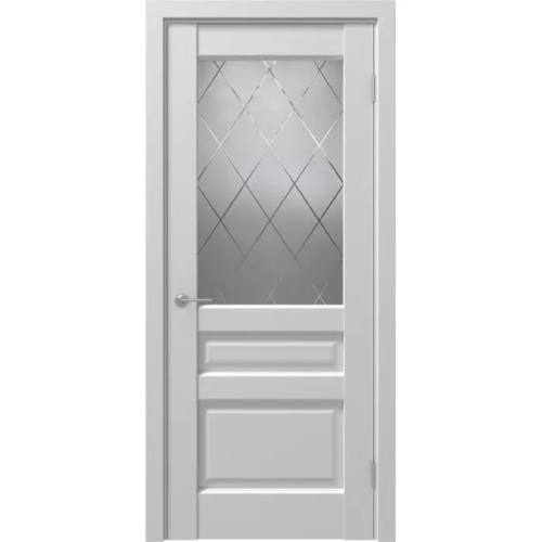 Дверь межкомнатная со стеклом Artens Магнолия 80x200 см ПВХ белый с замком и петлями
