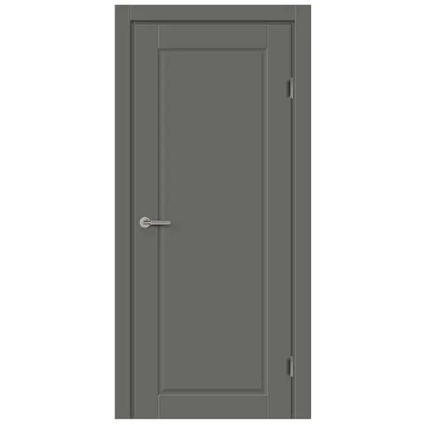 Дверь межкомнатная глухая Пьемонт 70x200 см Hardflex цвет стиппл грей с замком и петлями