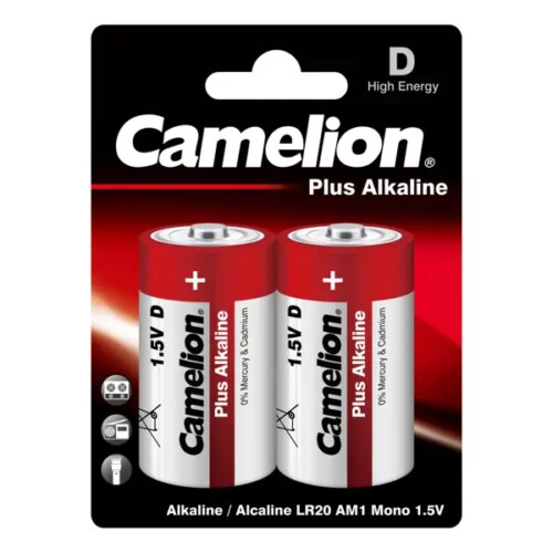 Батарейка алкалиновая Camelion Plus Alkaline LR20-BP2 2 шт.