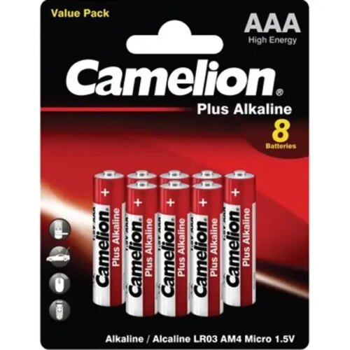 Батарейка алкалиновая Camelion Plus Alkaline LR03-BP5+3 AAA 8 шт.