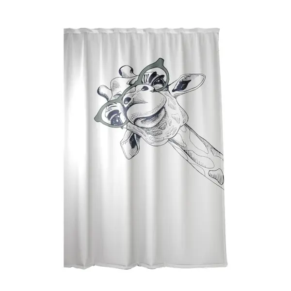 Штора для ванной Zenfort Happy Giraffe 180x200 см полиэстер цвет белый